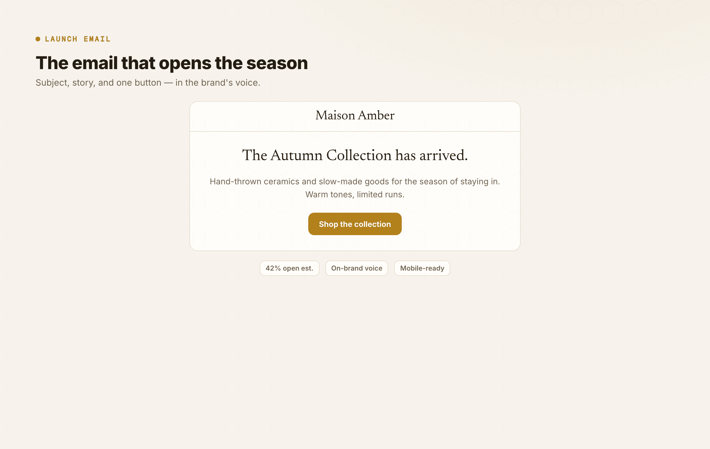 Launch email